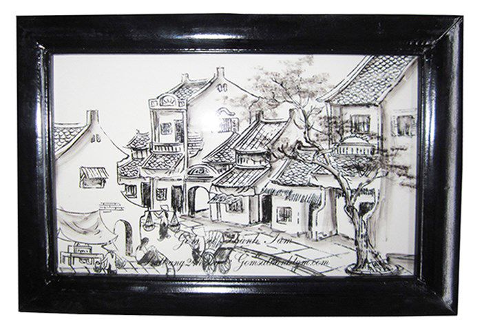 Bán tranh sứ vẽ phong cảnh, tranh sứ treo tường