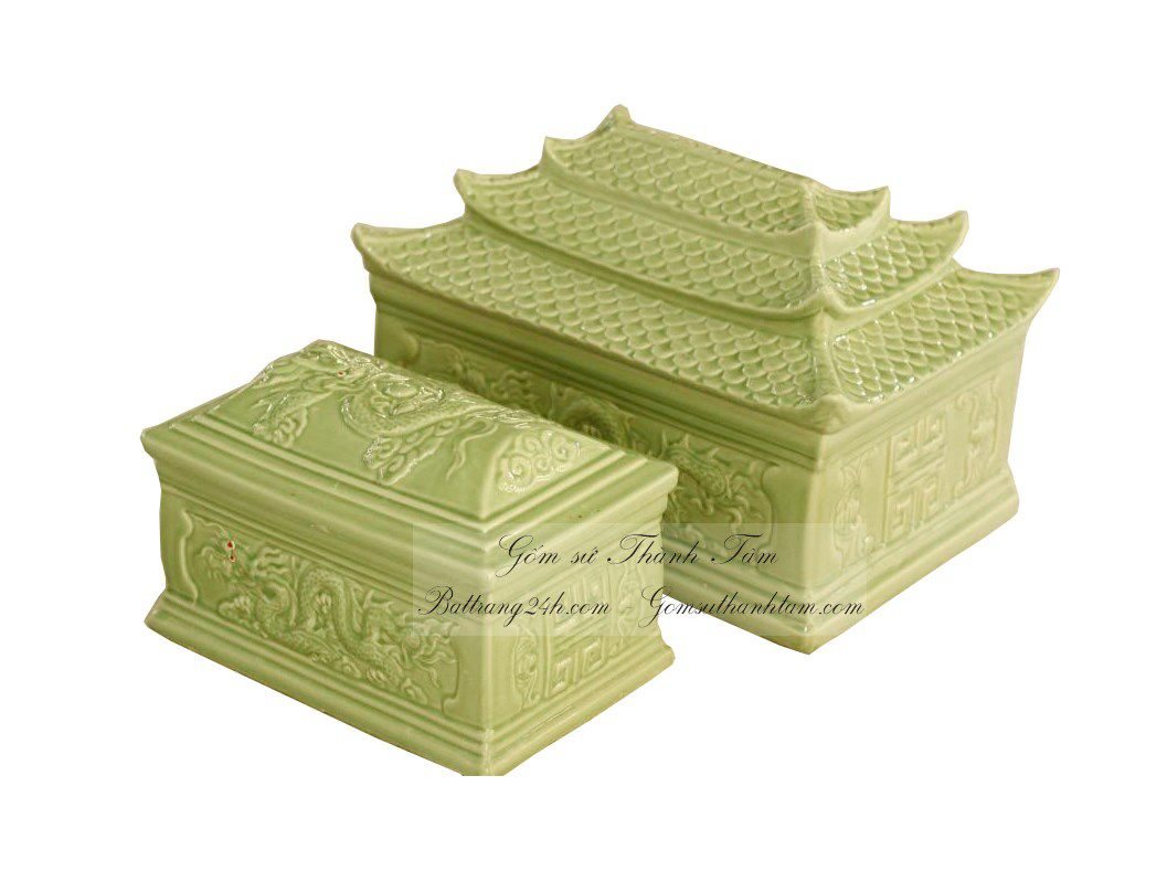 Bộ quách tiểu đựng hài cốt gốm sứ