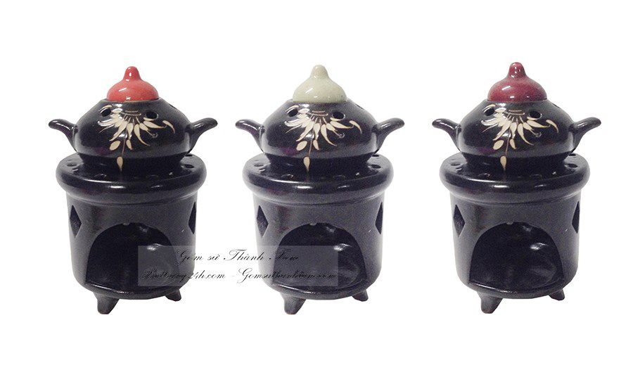 đèn tinh dầu nến gốm sứ bát tràng giá rẻ, đèn đốt nến bát tràng
