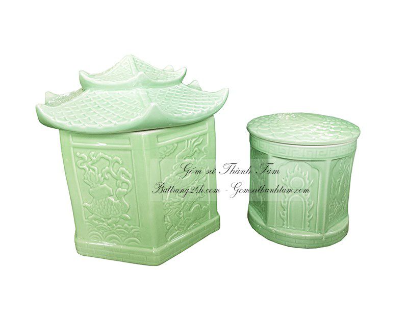 hũ tro cốt men xanh ngọc