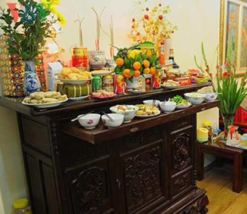 cách bày trí, bày biện đồ thờ cúng, bày ban thờ gia tiên đẹp