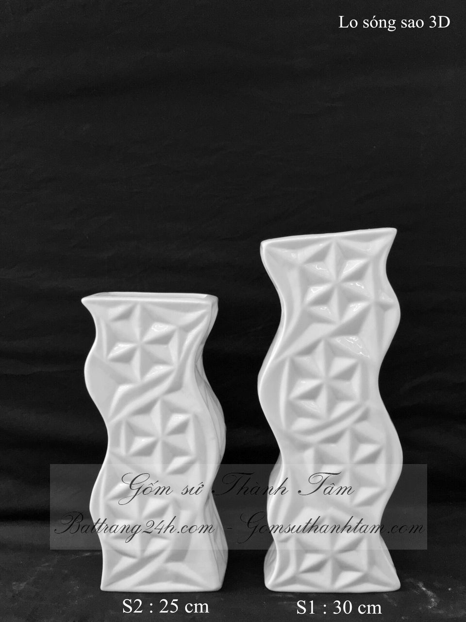 Bán bình hoa gốm sứ Bát Tràng dáng miệng loe độc đáo nghệ thuật, bình hoa gốm sứ đẹp để bàn trang trí