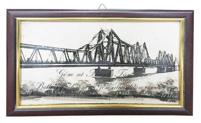 Tranh gốm sứ bát tràng quà tặng, tranh gốm sứ vẽ phong cảnh đẹp
