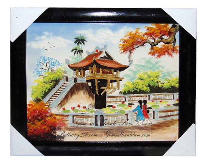Tranh gốm sứ bát tràng, tranh phong cảnh hà nội