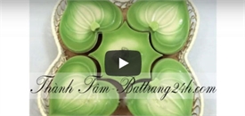 Khay đựng mứt tết, bánh kẹo bằng sứ - Gốm Bát Tràng