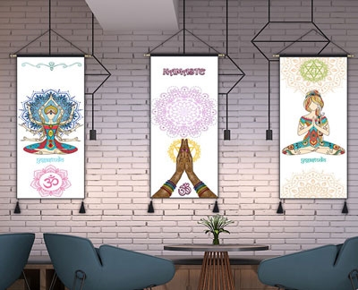 Tân trang không gian thêm thu hút bằng tranh trang trí phòng tập yoga