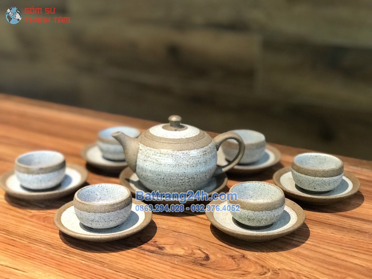 Xưởng sản xuất bộ ấm trà men men gốm hàng hàng Bát Tràng xuất khẩu