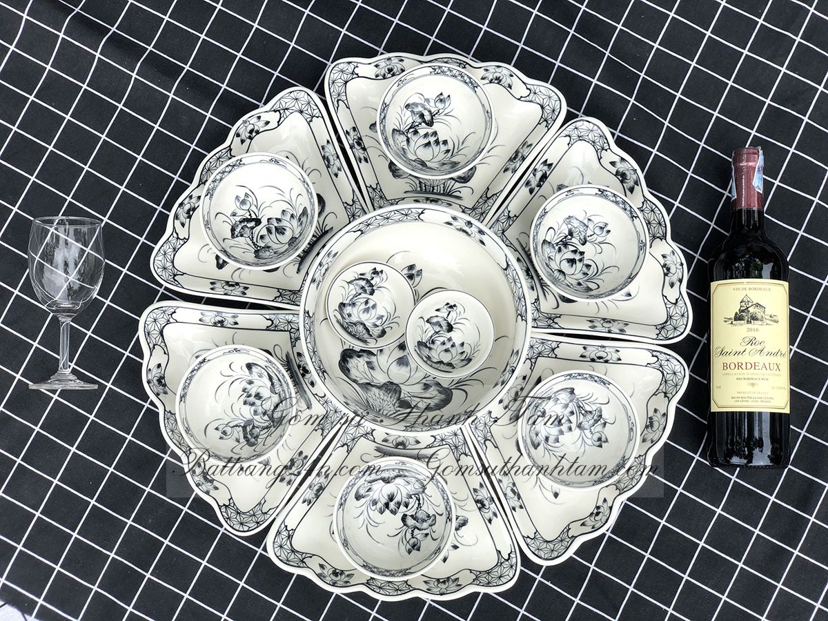 Bộ bát đĩa hoa mặt trời cao cấp dùng trong nhà đẹp mắt, bộ bát đĩa chất lượng tốt nhất giá thành hợp lý