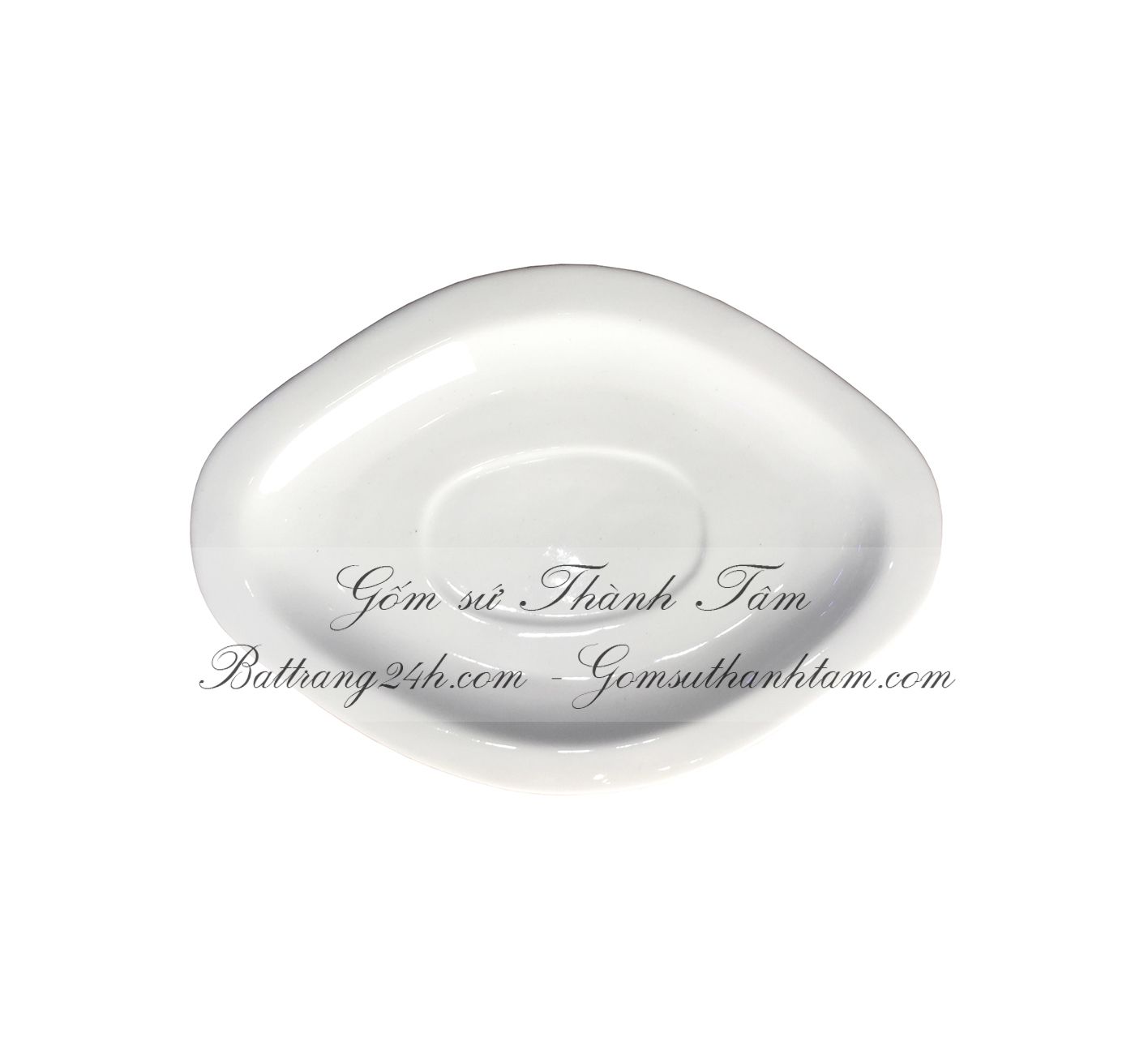 Bộ bát đĩa trắng Bát Tràng đĩa bầu dục gốm sứ cao cấp, bộ bát đĩa chất lượng nhất