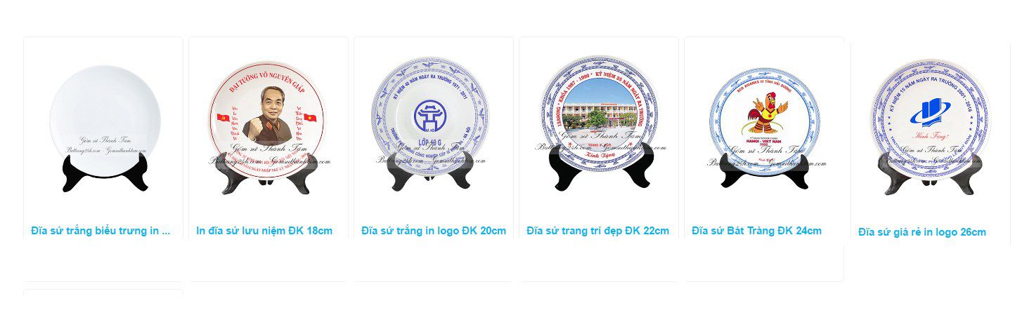 đĩa sứ in logo làm quà tặng, đĩa sứ biểu trưng bát tràng giá rẻ, in đĩa sứ tại hà nội