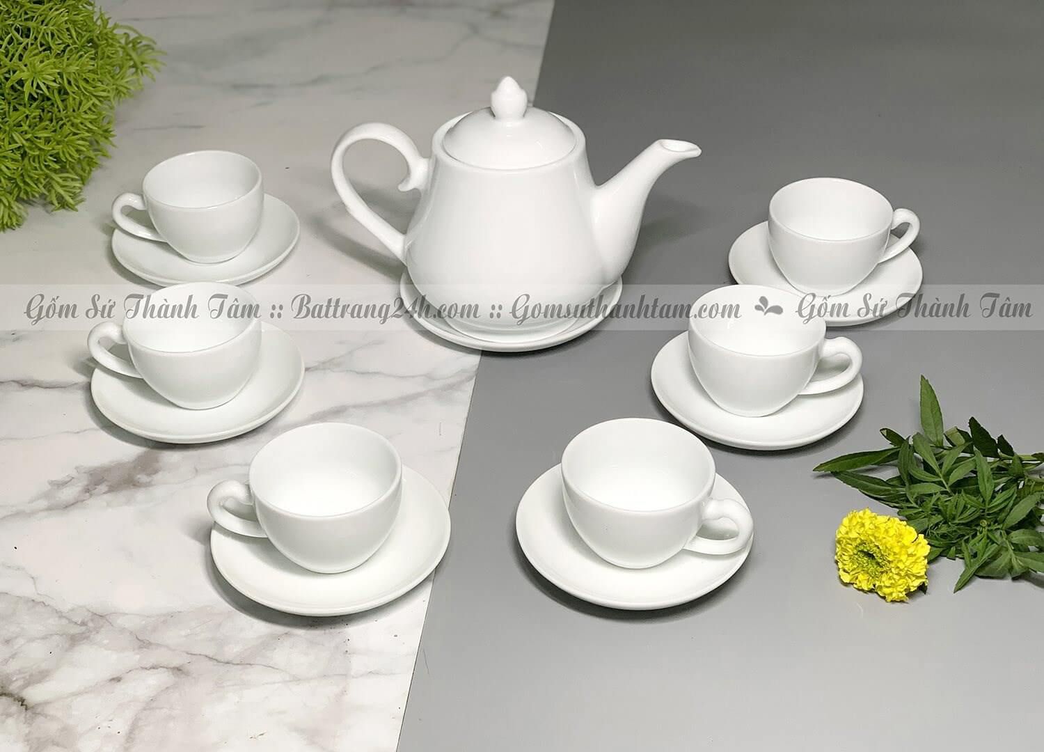 Bộ ấm chén men Lam - mẫu ấm trà dùng để in logo chỉ có tại Bát Tràng