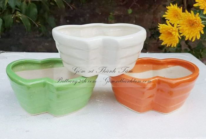 Mua chậu trồng sen đá nhiều màu sắc kiểu dáng độc đáo, đẹp mắt gốm Bát Tràng giá rẻ