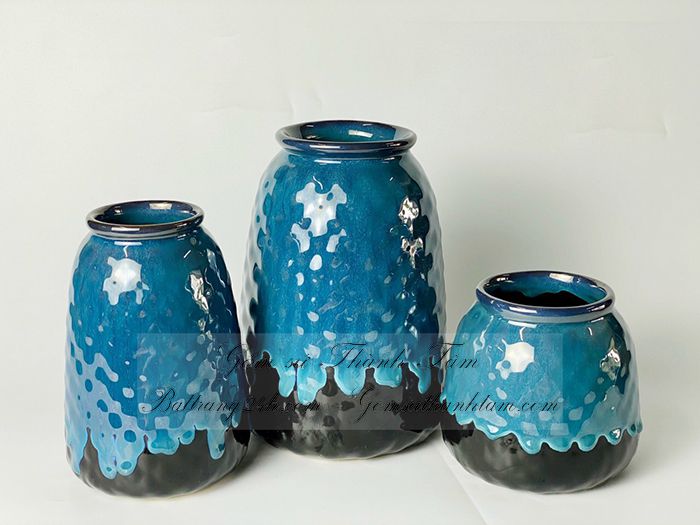 Xưởng sản xuất bình hoa trang trí màu men xanh ngọc gốm Bát Tràng cao cấp, đẹp mắt, giá rẻ