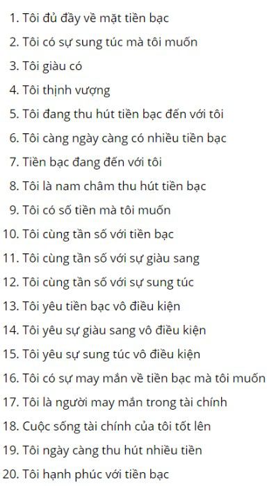 80 Câu Thần Chú Thu Hút Tiền Bạc Và Sự Giàu Có