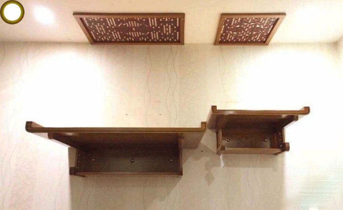 Bàn thờ treo tường 2 tầng có ngăn kéo chân trên cong cuốn thư Bàn thờ treo tường 2 tầng có ngăn kéo chân trên cong cuốn thư