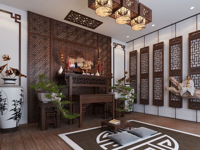 Những lưu ý khi thiết kế nhà 2 tầng có phòng thờ tầng 1