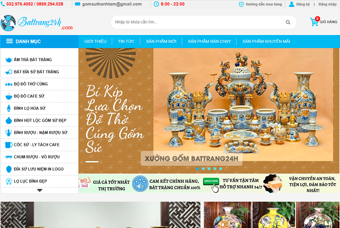 Battrang24h.com là địa chỉ bán đồ gốm sứ Bát Tràng hàng đầu hiện nay