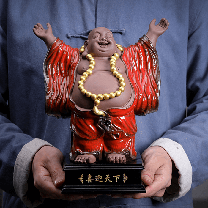 Ý nghĩa của tượng Phật Di Lặc bằng sứ trong phong thủy