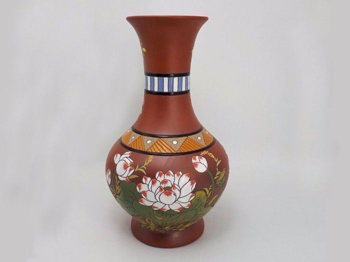 Bình hoa gốm nâu đỏ Bát Tràng - mẫu bình hoa gốm giá rẻ Bình hoa gốm nâu đỏ Bát Tràng - mẫu bình hoa gốm giá rẻ