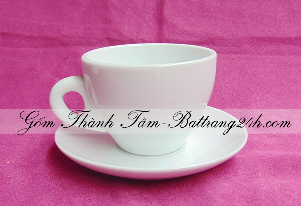 tách sứ cao cấp màu trắng uống cà phê, tách trà sứ xương in logo đẹp giá rẻ