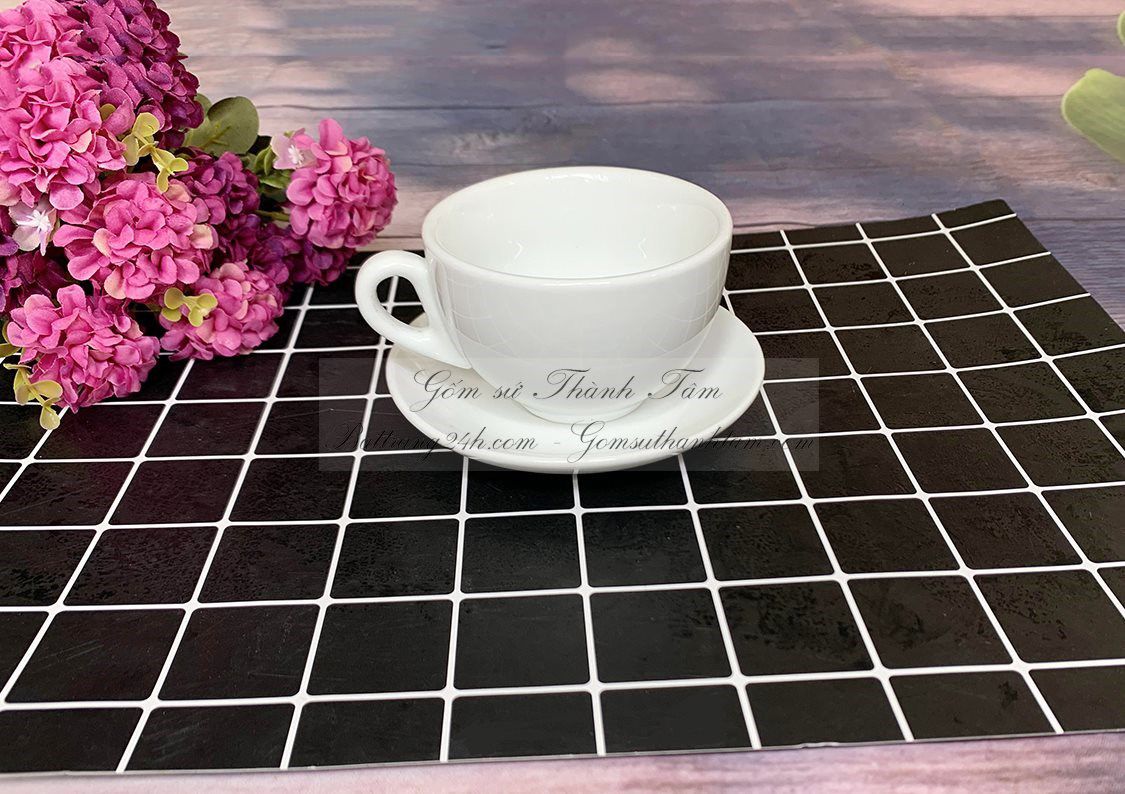 Ly gốm sứ Bát Tràng men trắng kiểu dáng capuchino dung tích 200ml, ly gốm sứ đẹp mắt nhất