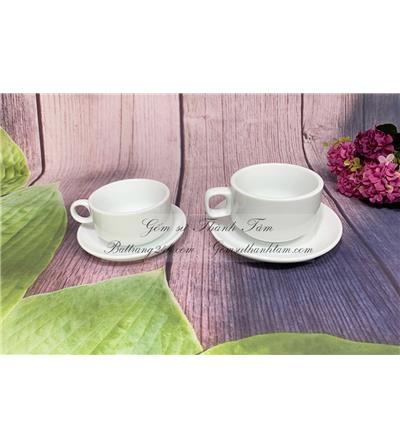 Bộ cốc cafe trắng có quai cầm | Mã CF05