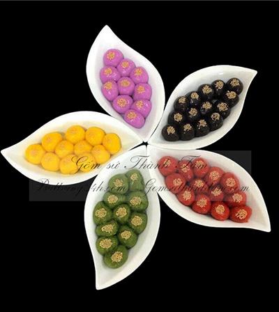 Bộ khay đĩa kiểu cách thuyền hoa đẹp mắt giá rẻ