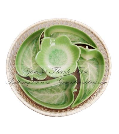 Bộ khay sứ đựng thức ăn 023