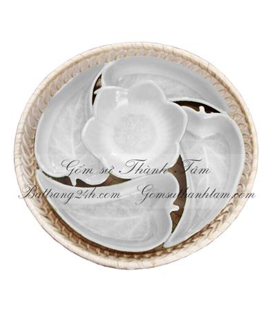 Bộ khay sứ đựng thức ăn 026