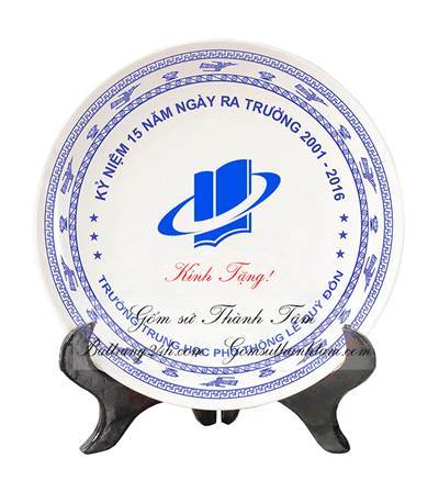 Đĩa sứ giá rẻ in logo 26cm