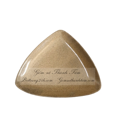 Đĩa sứ hình tam giác men nâu gốm Bát Tràng độc đáo, cao cấp
