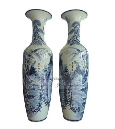 Đôi Lọ Vẽ Bách Tiểu Chầu Hoàng