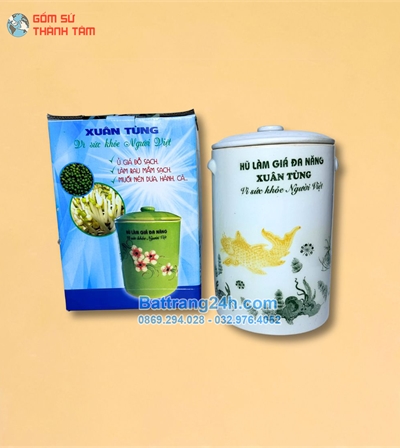 Hũ làm giá thông minh đa năng có thể sử dụng muối dưa, cà chất liệu gốm sứ bền đẹp