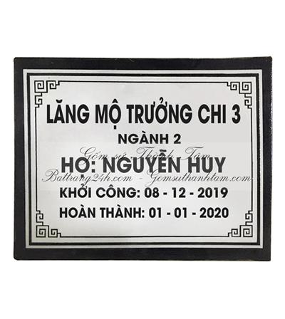In bia mộ chữ nhật ngang màu trắng