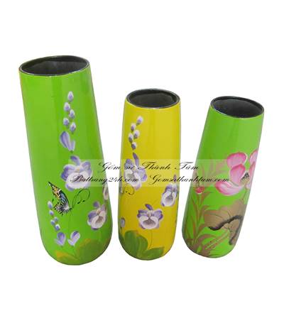 Lọ hoa gốm sơn mài Bát Tràng 06