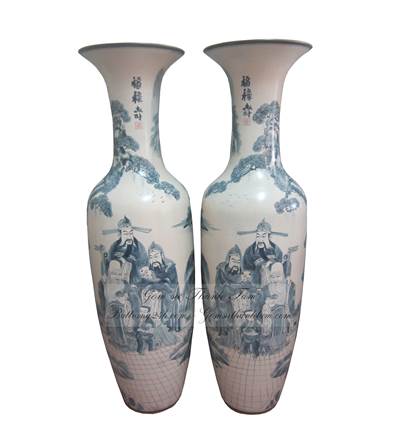 Lọ lục bình Bát Tràng Vẽ Phúc Lộc Thọ