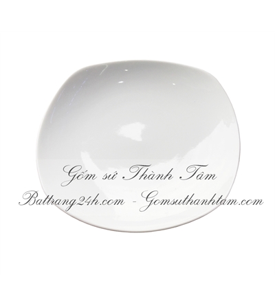 Mẫu đĩa trắng sứ tròn ảo màu trắng tinh dùng trong nhà hàng cao cấp, giá tốt