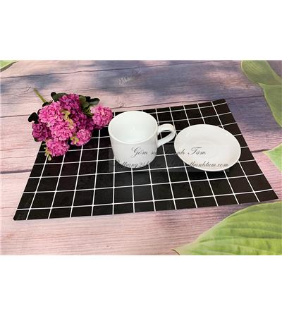 Tách cafe sứ màu men trắng Bát Tràng cao cấp giá rẻ