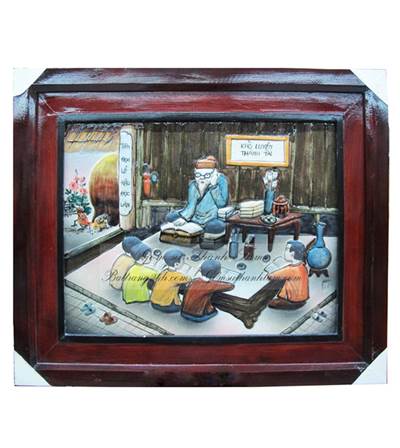 Tranh bộ Bát Tràng vẽ thầy đồ dạy học giá rẻ