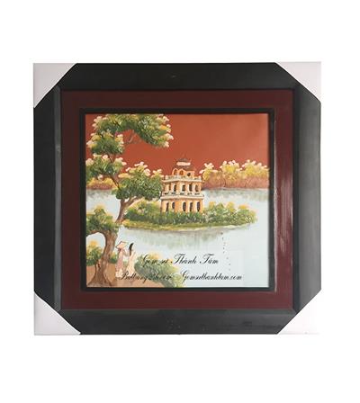Tranh gốm sứ cảnh Hồ Gươm