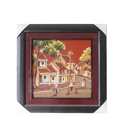 Tranh gốm vẽ cảnh phố cổ Hà Nội