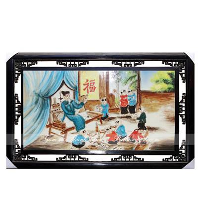Tranh sứ thầy đồ dạy học gốm sứ Bát Tràng giá rẻ